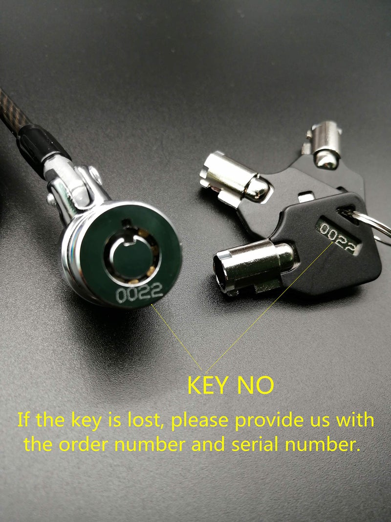 LORADAR Security Hardware Cable Lock Kit,Retractable Cable Lock Portable Keyed Laptop Lock 3 Keys 6.2Ft for Monitors, Laptops, MacBooks, Tablets, iPad,Mac mini, (Keyed Different) - Image 5